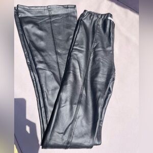 Subdued black faux leather pants